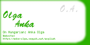 olga anka business card